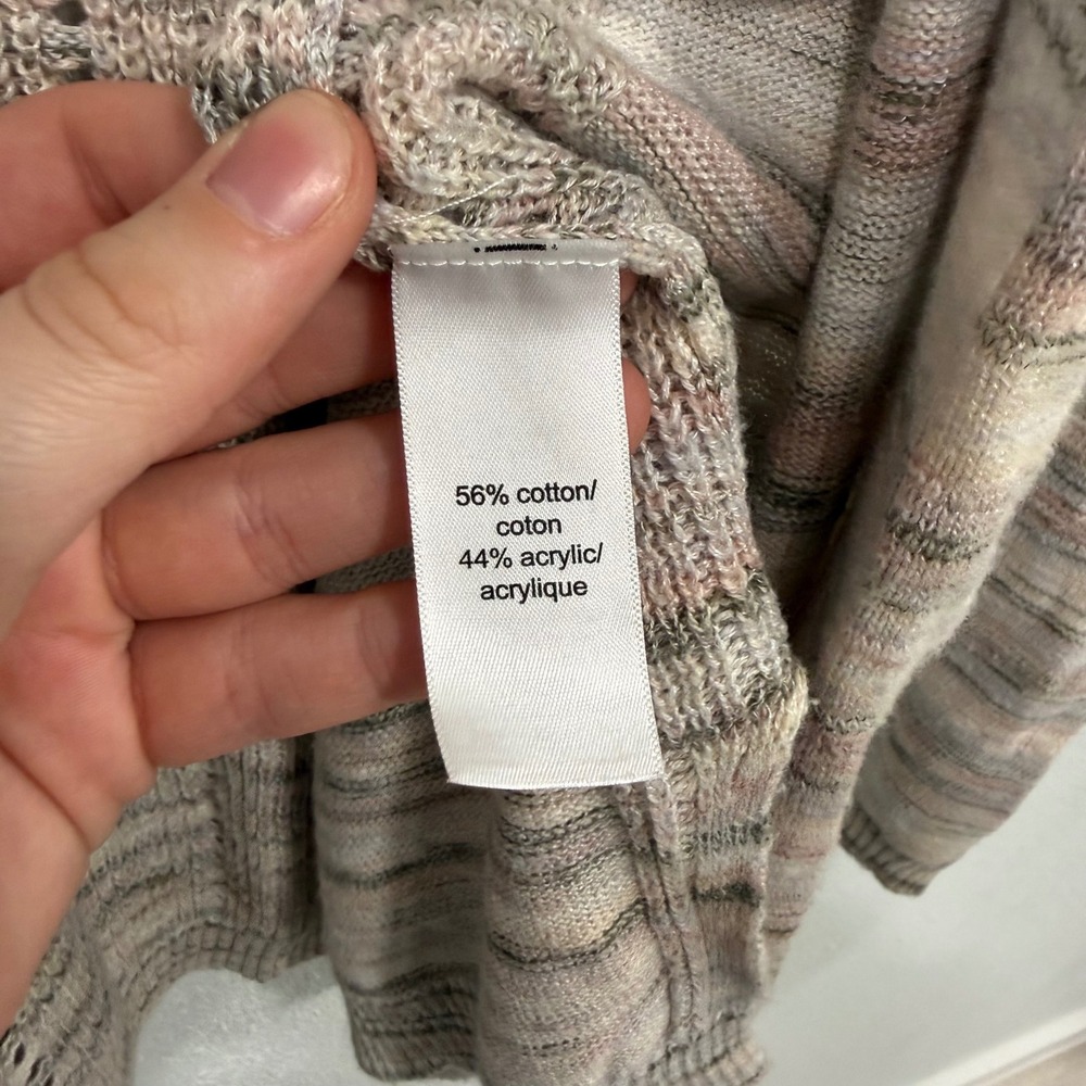Maurices Space Dye Striped Open Front Cardigan Sweater Tan Pink‎ Plus Size 1 1X - Picture 6 of 9